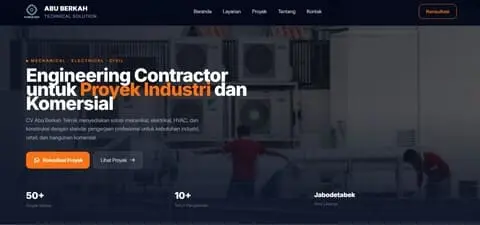 Portfolio website Abu Berkah Teknik oleh Web Inovasion
